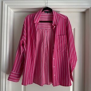 Zara Pink Pinstripe Button Up